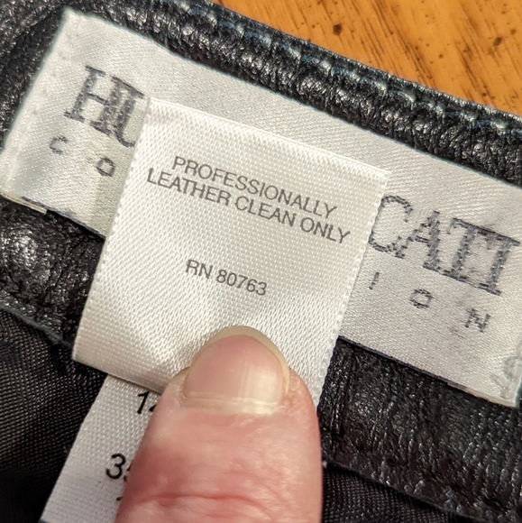 Hugo Buscati Vintage 90's Black Leather Pencil Mini Skirt in Size 2 - Picture 7 of 10